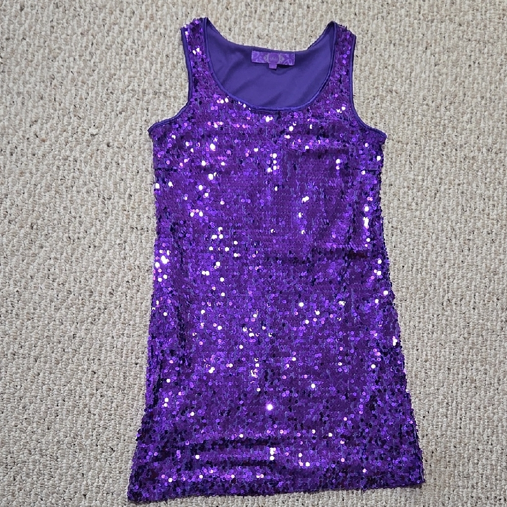 Jolie Elegant Purple Sequin Dress